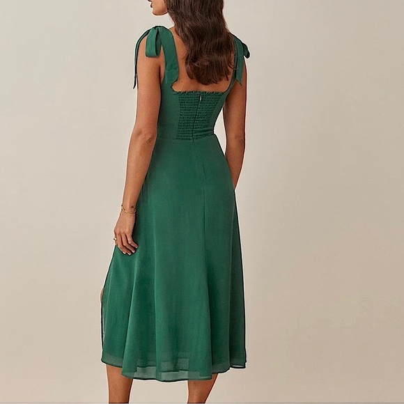 Reformation Twilight Midi Dress | Emerald | Size 2 - Picture 4 of 14